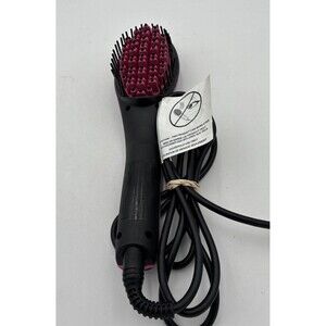 Simply Straight Ceramic Hair Straightener Brush LCD Display -Temp Control Pink